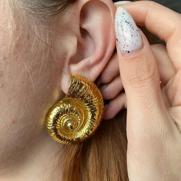 Zara Golden Silver Seashell Earrings - Picture 7 of 16